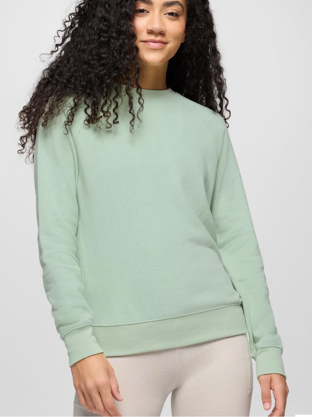 Prana Cozy Up Bio Mint Green Crewneck Women's Sweater